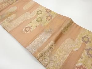 リサイクル　ヱ霞に蜀江華紋・古典柄模様織出し名古屋帯